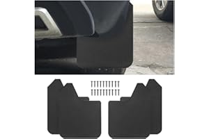 FALVFUN Carbon Fiber Car Mud Flaps Splash Guards, 4PCS Bendable & Flexible Vehicle Front & Rear Mudflaps Protection with Screws, Auto Exterior Flares Accessories, Universal Fit (Black)