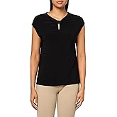 Kasper Womens Solid Ity Ext Shldr W Scrunch Front Top