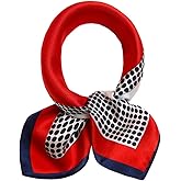 ANDANTINO 100% Real Mulberry Silk Scarf -21'' x 21''- Lightweight Neckerchief –Women Men Small Square Digital Printed Scarves
