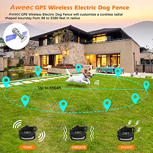 GPS Wireless Dog Fence,Electric Dog Wireless Fence System, Large Signal