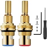 Brass 1-001 & Brass 1-002 Ceramic Valve Cartridge, Compatible with Cold widespread Cartridge and Hot widespread Cartridge, Brass Construction, include Brass 1-001 & Brass 1-002