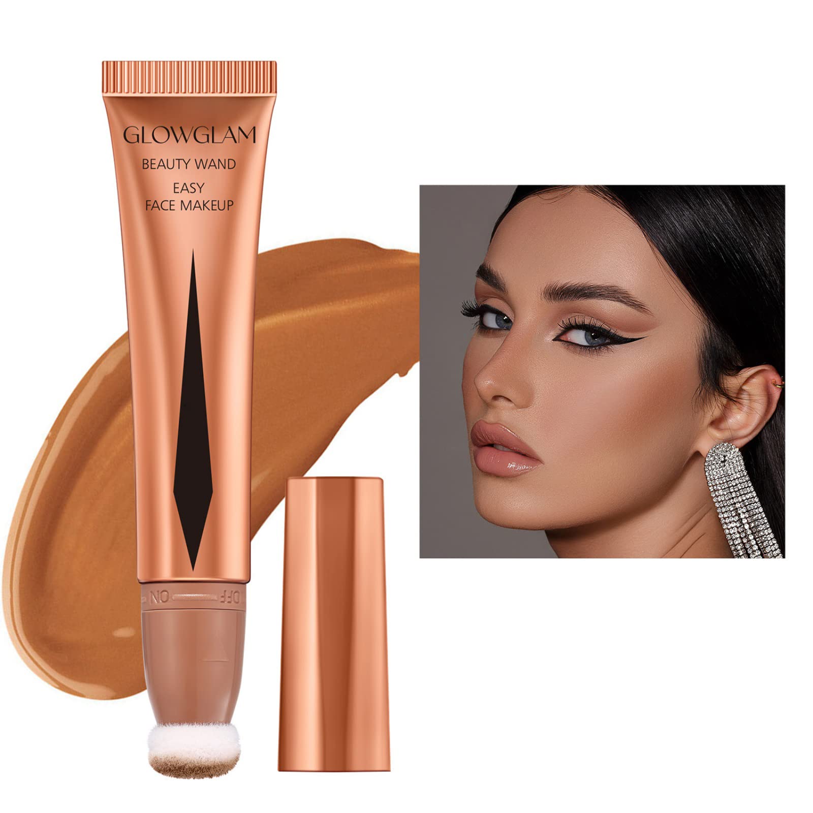 Mrinb Liquid Contour, Contour Wand Stick Waterproof Lightweight Cream Contour Stick Face Contour Makeup Long Lasting Smooth Liquid Bronzer Natural-Looking, 35 g (Pack of 1)