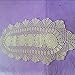 USTIDE Rustic Floral Table Runner Hand Crochet Table Runner Beige Lace Table Runner Oval Table Cover, 11.8
