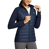 baleaf Women's Running Jacket Winter Lightweight Water Resistant Puffer Coat Fall Cold Weather Hiking Zip Pockets