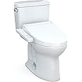TOTO Drake WASHLET+ Two-Piece Elongated 1.6 GPF Universal Height TORNADO FLUSH Toilet with C2 Bidet Seat, Cotton White - MW7763074CSFG#01