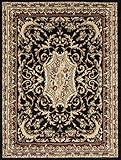Generations pre8024black_2x8 Traditional Opera Persian Area Rug, 2' x 7', Black