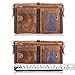 Men's Wallet, NaSUMTUO RFID Blocking Minimalist Vintage Cowhide Leather Wallet with Double Zipper Pocket for Men (Brown)