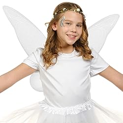 Funcredible White Fairy Wings, Fairy Crown and