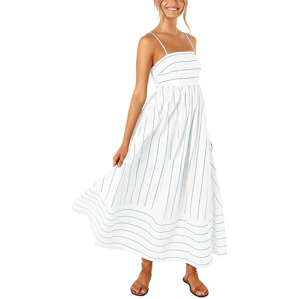 Eliza J Women's Striped Fit and Flare Halter Dress, Yellow, 2 at Amazon  Women's Clothing store
