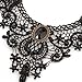 JoyTong Black Lace Necklace Earrings Set, Lace Pendant Choker and Eardrop (Red)