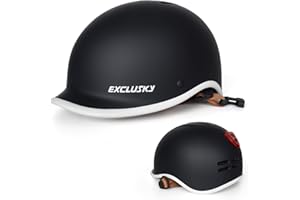 Exclusky Adult Bike Helmet, Bicycle Helmet with USB Rear Light for Men & Women Commuting, Road, Skating Cycling Helmet with A