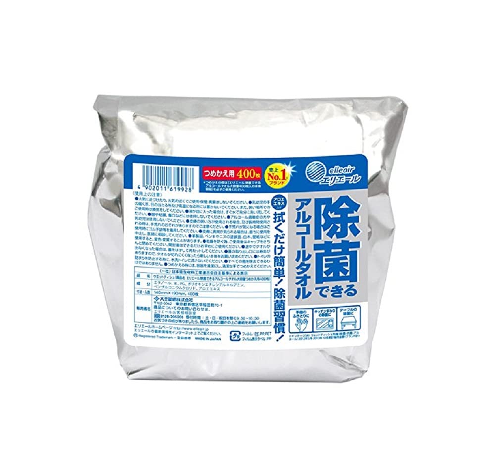 エリエール ウェットティッシュ 除菌 アルコールタイプ 大容量 つめかえ用 400枚の商品画像