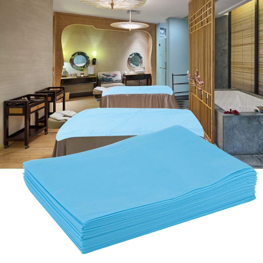 10pcs Disposable Non-Woven Bed Sheets Waterproof Oil-Proof for Massage Table Couch Cover Beauty Salon SPA Hotel Blue