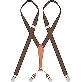 AYOSUSH Elastic Suspenders for Women Thin Y Back 4 Clip Skinny Ladies Suspenders