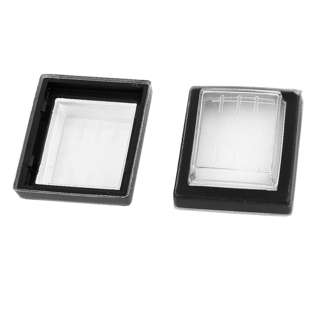 sourcingmap 2 Pcs Clear Black Silicone Waterproof Rocker Switch Protect Cover Rectangle Cap