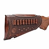 TOURBON Vintage Leather Cheek Rest Riser with Ammo