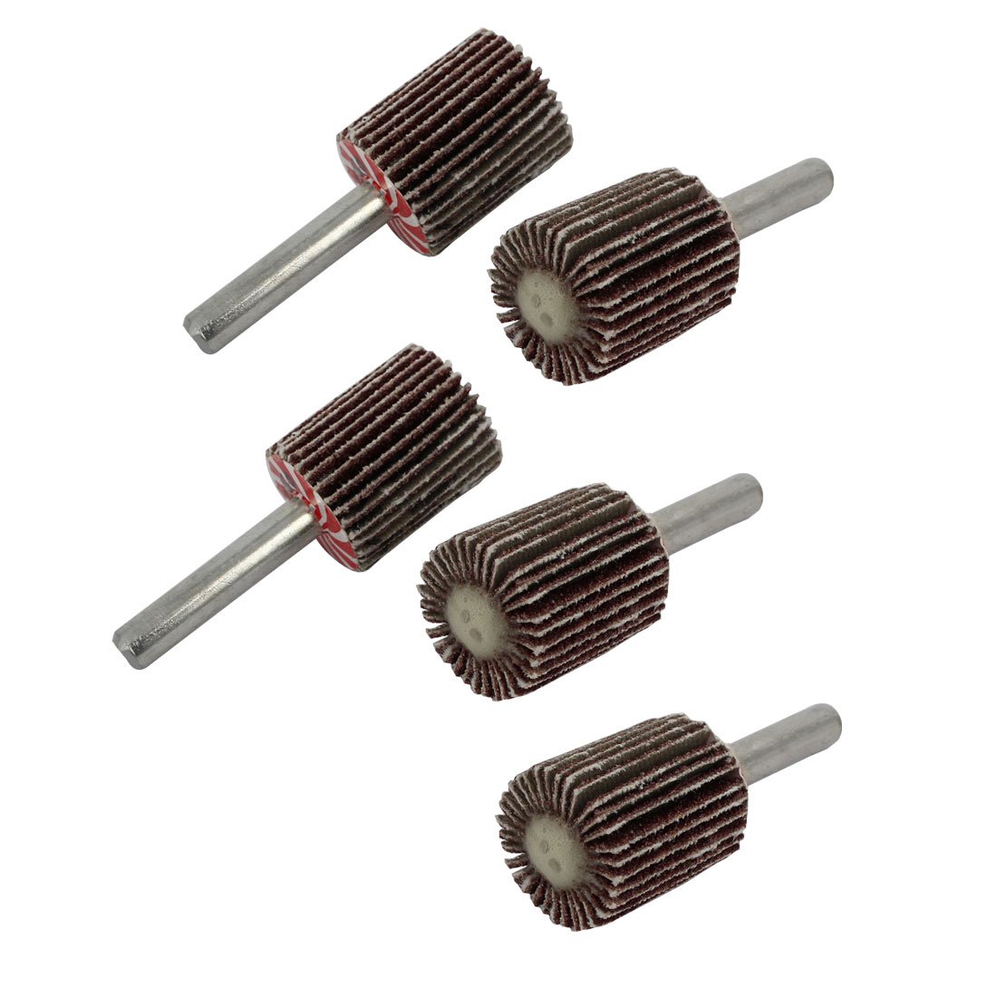Sourcingmap 6mm Shank 20mm Dia Cylindrical Head Emery Cloth Abrasive Flap Wheel 5pcs
