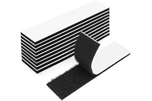 20Pack Hook Loop Tape Heavy Duty, 1x4inch Double Sided Fastener Mounting Tape Reusable Strong Adhesive Interlocking Mounting 