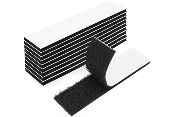 20Pack Hook Loop Tape Heavy Duty, 1x4inch Double Sided Fastener Mounting Tape Reusable Strong Adhesive Interlocking Mounting