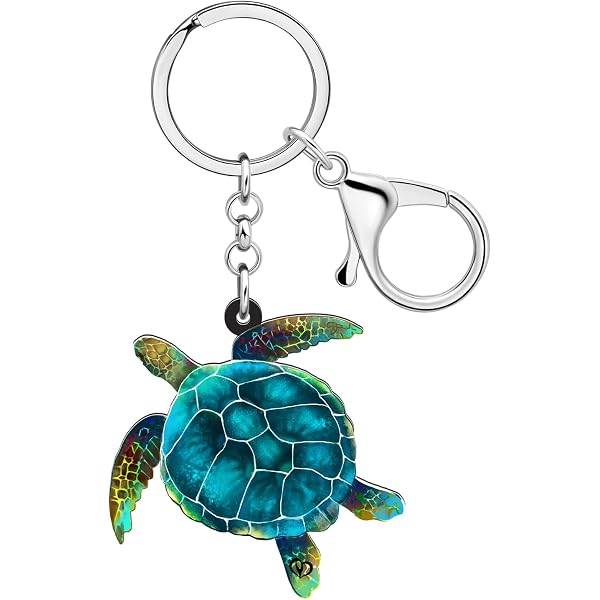 DOWAY Enamel Crab Keychain - Floral Ocean Pendant For Purse & Keys, 32mm X 38mm, Wine Red