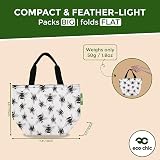 ECO CHIC Lightweight Foldable Insulated Lunch Bag Bumble Bees Grey view 3