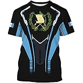 BJU Guatemala Flag T-Shirt Flag Badge Novelty Tee Printed Crewneck Short Sleeve Casual Top Unisex