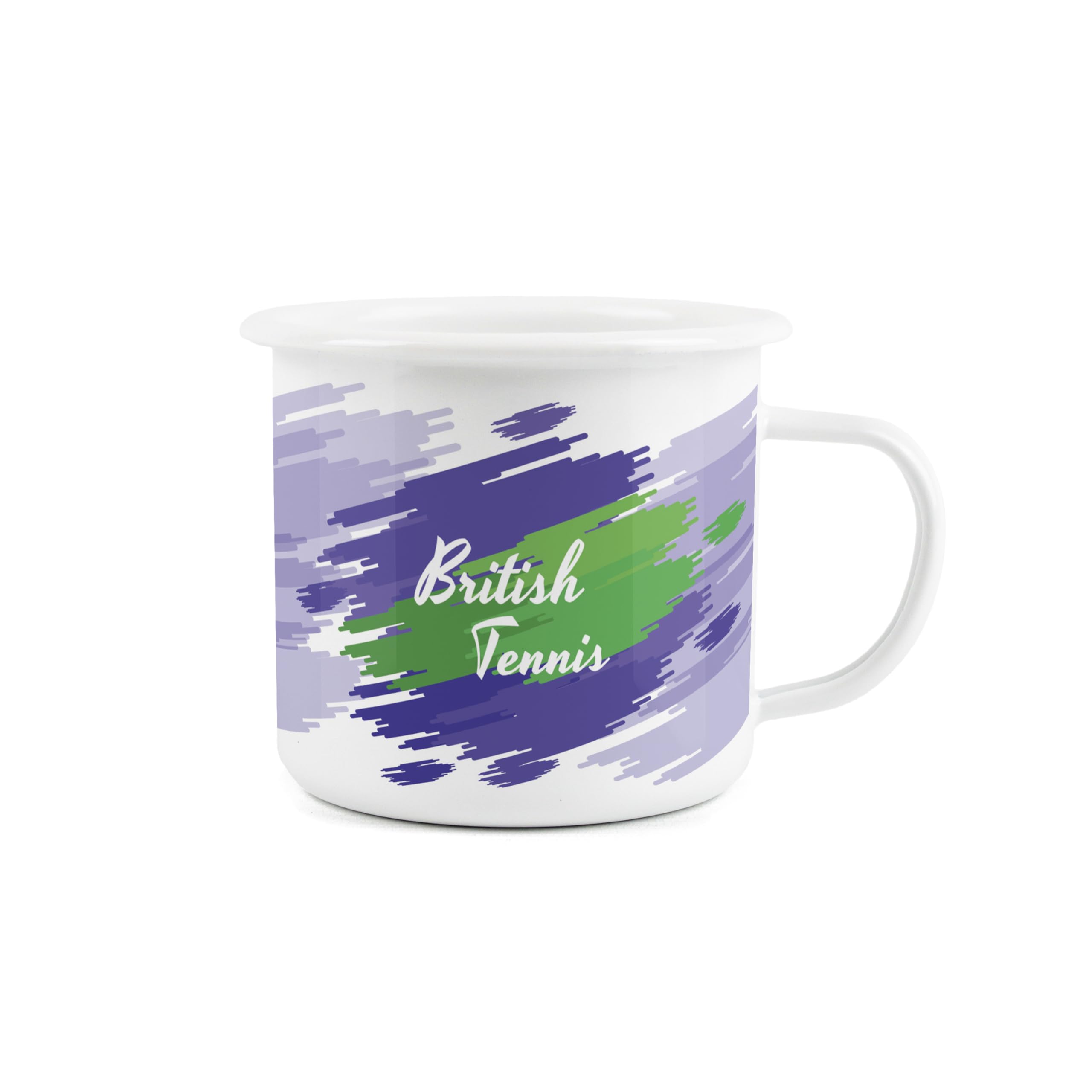 Enamel Tennis Mug - British Tennis Novelty Durable Hot Drinks Outdoor Cup for Travel Picnics Home Hiking