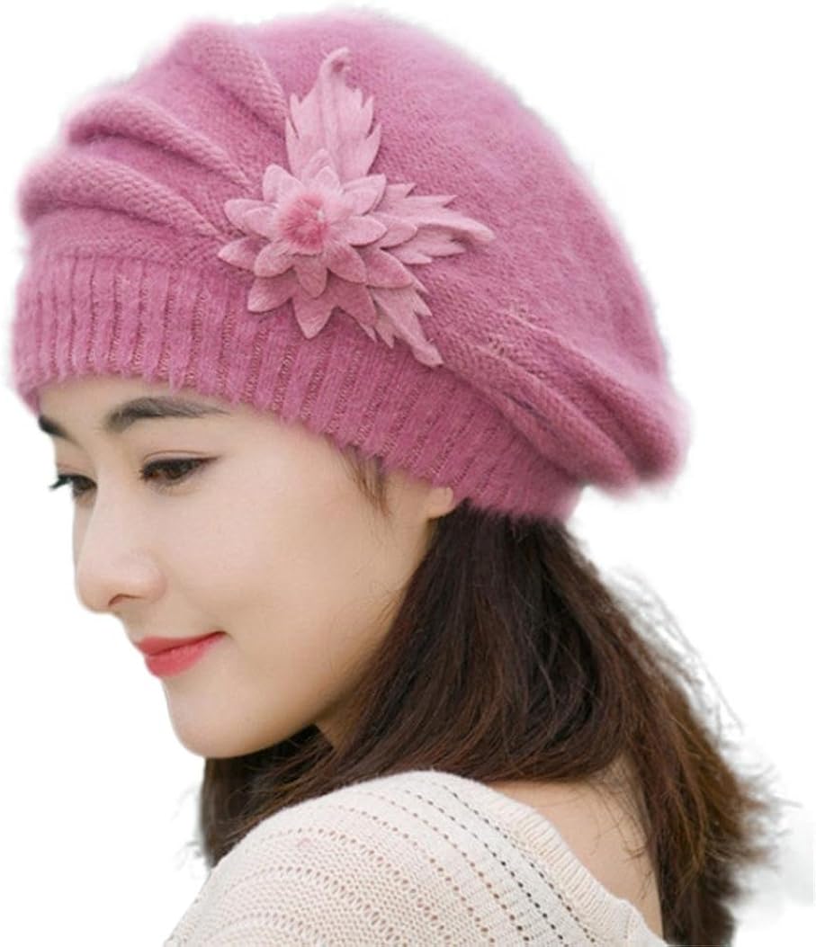 womens knit hats with flowers