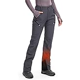 Moosehill Women's Ski Snow Pants: Fleece Lined Waterproof Insulated Softshell for Winter Outdoor Hiking with 5 Pockets