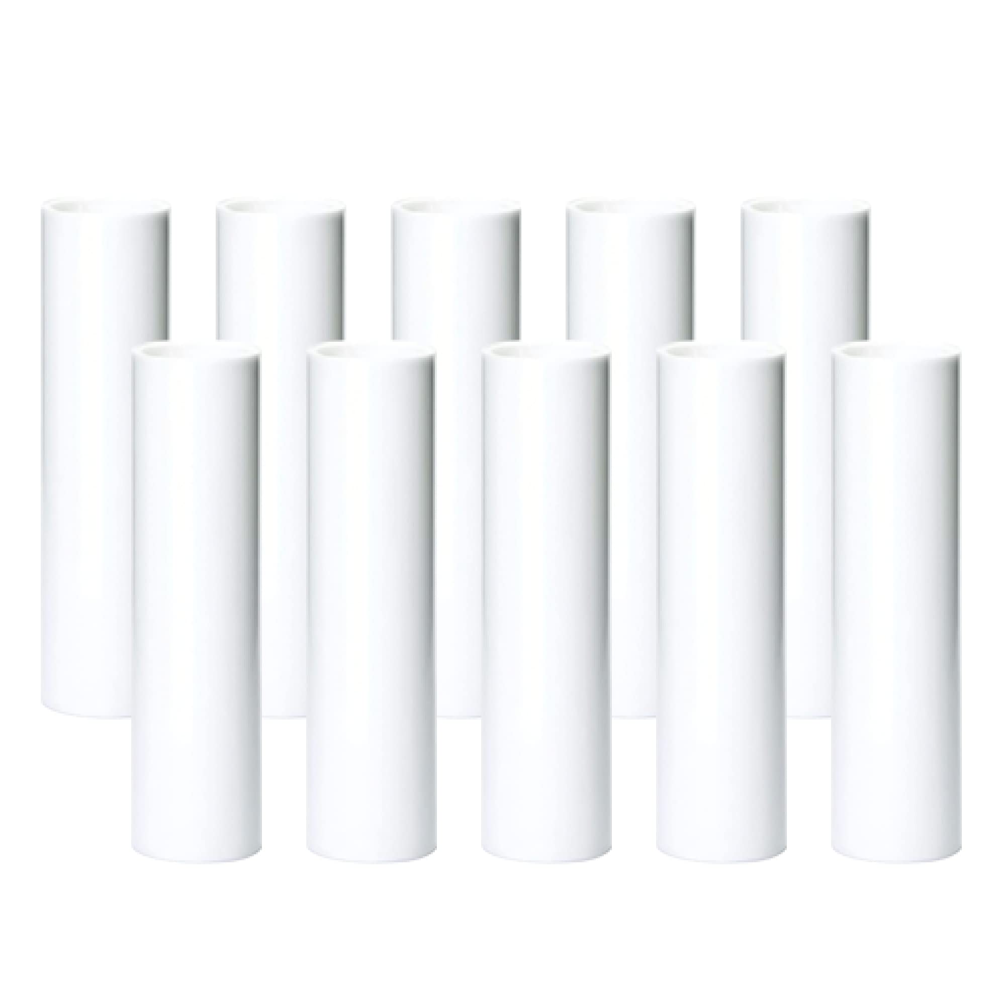 ORION LIGHTSTYLE Candle Sleeve, 10 Pieces, White, Plastic, ES Base, 100mm Length, 26mm Diameter, Pack of 10