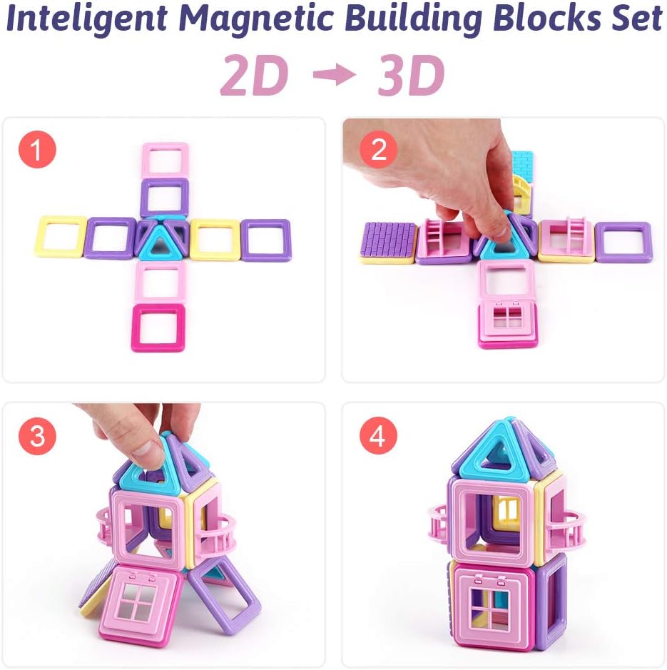 Amy&Benton Mini Castle Magnetic Building Blocks 132PCS for Kids Babies and Toddlers Small STEM Educational Toys: Toys & Games