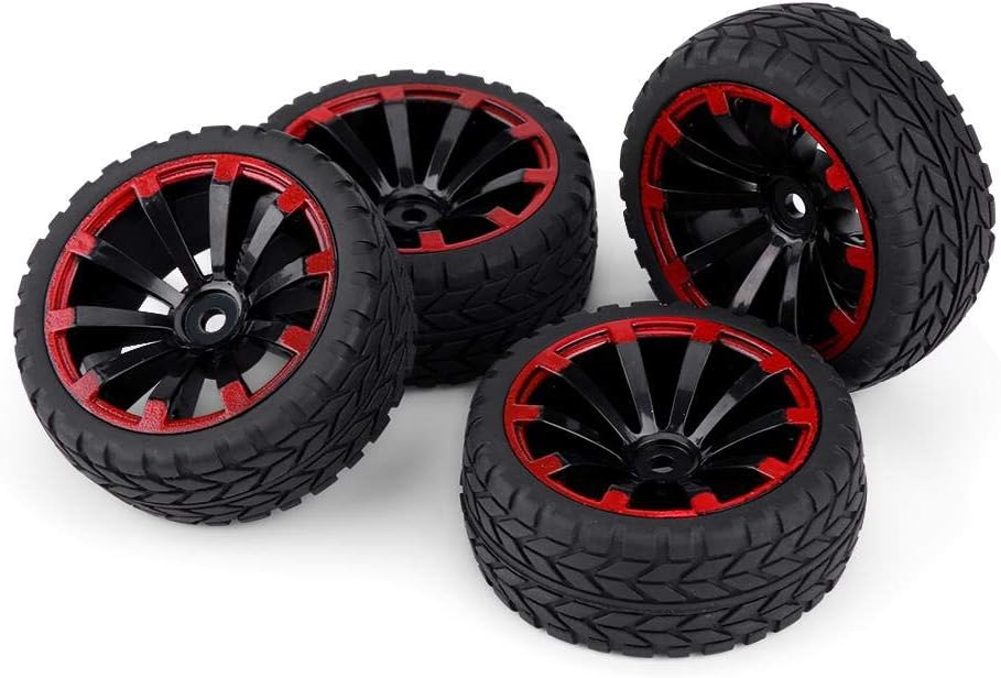 4 Pneumatici In Gomma Per Auto RC 1:10 - Cerchi Fuoristrada Con Battistrada, 6 Fori, 65mm