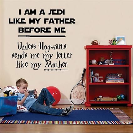 Amazon Com Star Wars Vs Harry Potter Art Wall Sticker For