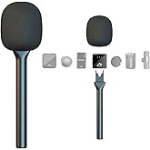 Mic Handle for DJI RODE Microphone Handheld Stand for Wireless GO, Interview Microphone Rig for All Lavalier Mic, Wireless MiniMic Adapter for Vlogging/Interview/Podcast/Reports/Content Creation