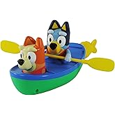 TOMY Bluey Pull and Go Canoe Bath Toy with Bingo | Officially Licensed Bluey Bath Toy, Pull String Action, Bingo Water Pourer, Kiddie Pool Play, No Batteries, Ages 18 Months+