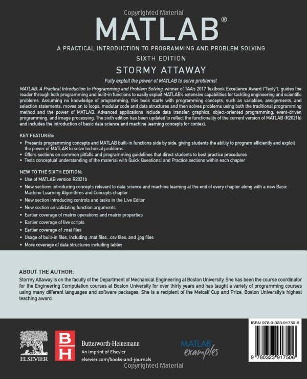 MATLAB: A Practical Introduction to Programming and Problem Solving MATLAB: A Practical Introduction to Programming and Problem Solving Paperback Kindle
