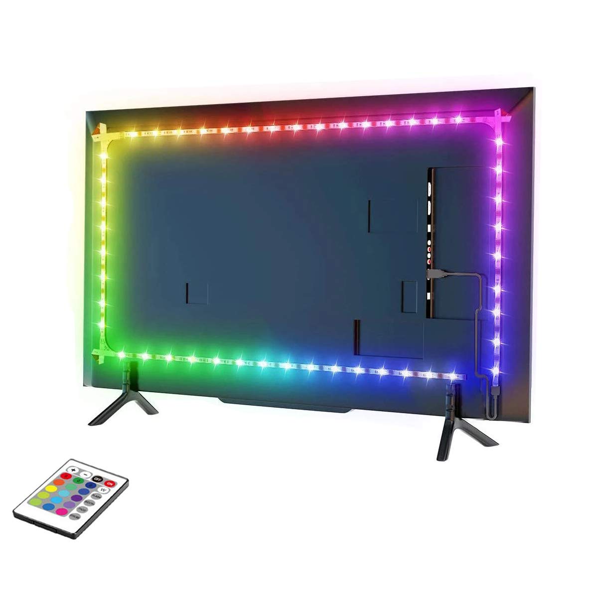 aijiaer TV LED Backlights, 9.8ft LED Strip Lights with Remote, USB Powered