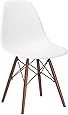 Poly and Bark Vortex Side Chair Walnut Legs, White