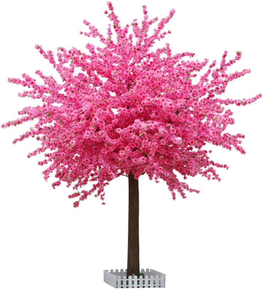 WZDSNDQDY Peach blossom tree simulation, fake tree indoor living room large plant simulation cherry blossom tree, peach tree mall floor event decoration, 2 * 1.6M