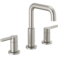Delta Faucet Nicoli Widespread Bathroom Faucet 3 Hole, Brushed Nickel Bathroom Faucet 3 Hole, 2 Handle Bathroom Faucet, Bathr
