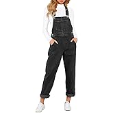 Vetinee Womens Classic Adjustable Straps Pockets Denim Bib Overalls Jeans Pants