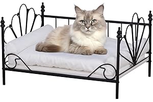 AFBKSS&BB Dog Bed Couch, Cat Bed, Metal Frame Pet Sofa, Pet Sleeping Beds with Washable Cover, Min-Medium Dog Sofa for Pet Rest (Black)