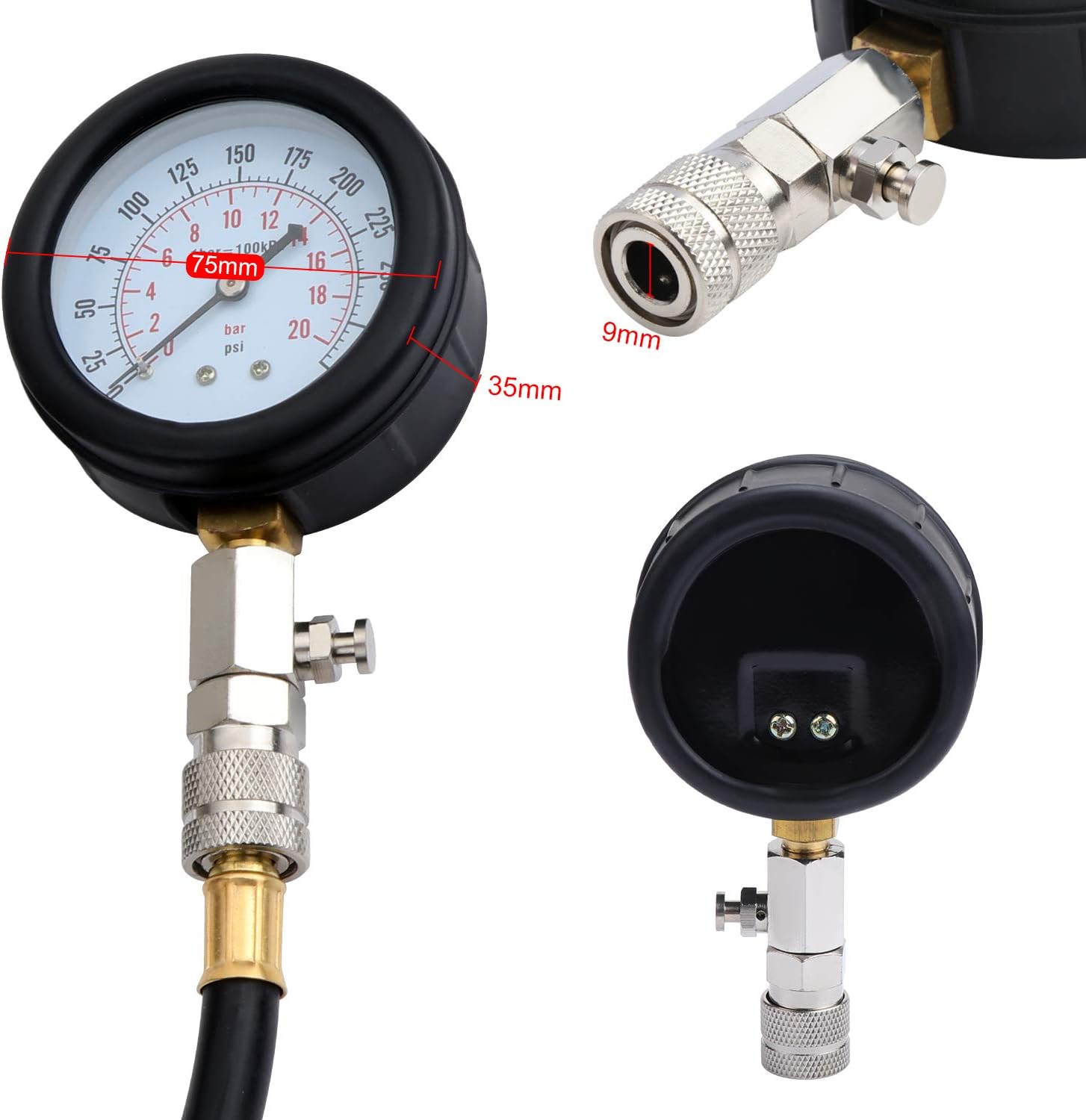 Fippy Engine Cylinder Compression Tester Petrol Diesel Fuel Pressure