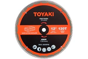 TOYAKI 12-Inch Miter Saw Blade, 120-Tooth Fine-Finish Professional Woodworking Saw Blade for Miter Saws Table Saws and Circul