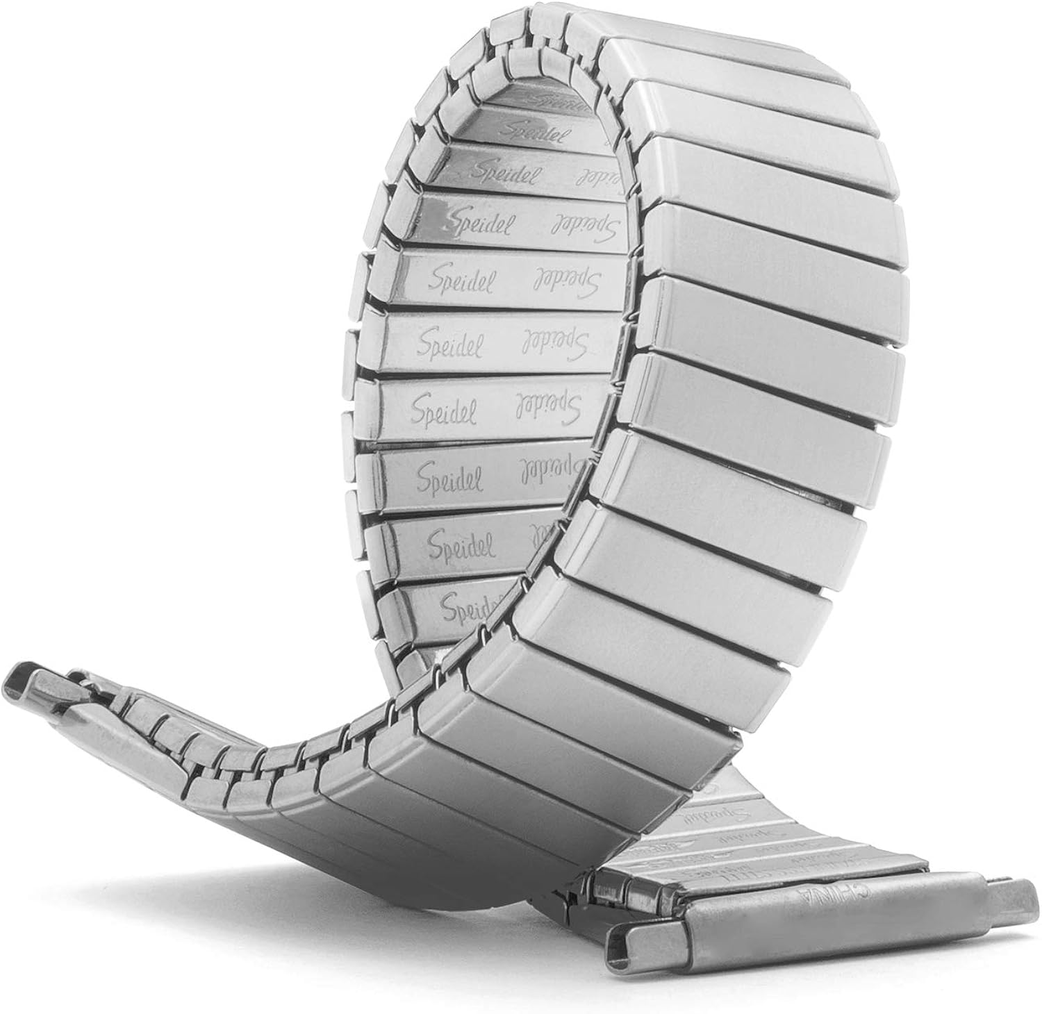 Speidel Men’s Stainless Steel Comfortable Stretch Watch Band, Gold or Silver Tone Replacement Strap, 18-24mm, Straight End with Extra Tapered End- No Clasp