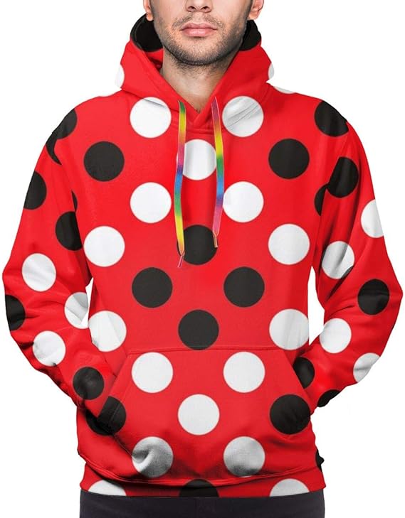 Amazon Co Jp 白黒ドットパターン パーカー メンズ トレーナーパーカー おしゃれ フーディ スウェットパーカー 長袖 フード付き ポケット付き プルオーバー カジュアル ライト パーカー 服 ファッション小物