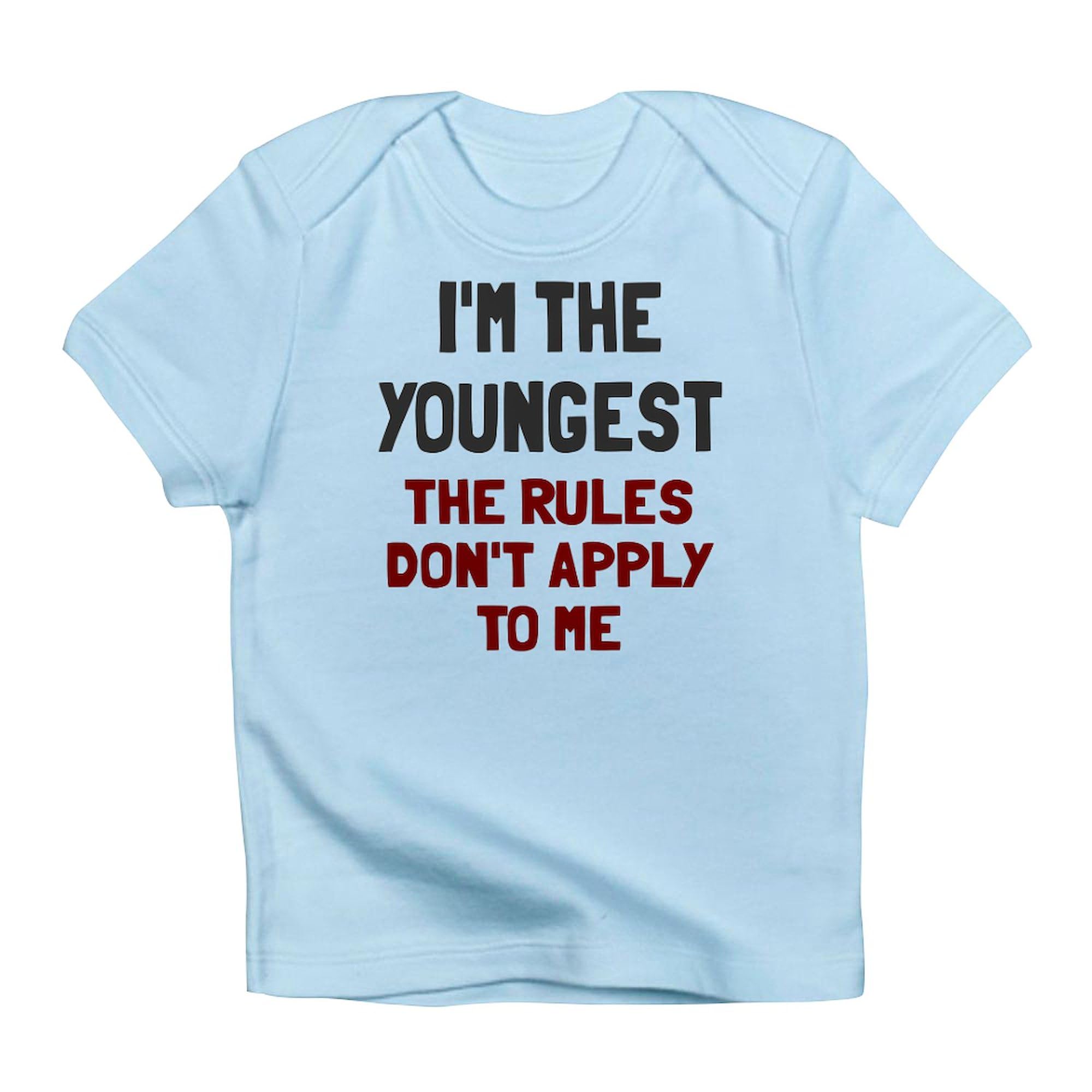 CafePress I'm The Youngest Rules Don't Apply Infant T Shirt Cute 100% Cotton Infant Graphic T-Shirt
