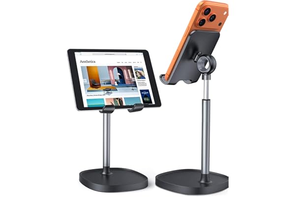LISEN Cell Phone Stand Phone Holder for Desk, Gaming for Nintendo Switch | Office Desk Accessories for Women, iPhone Stand, Gadgets for Men Gifts, Office Decor, OtterBox Case, Switch, iPad, 4-10 in