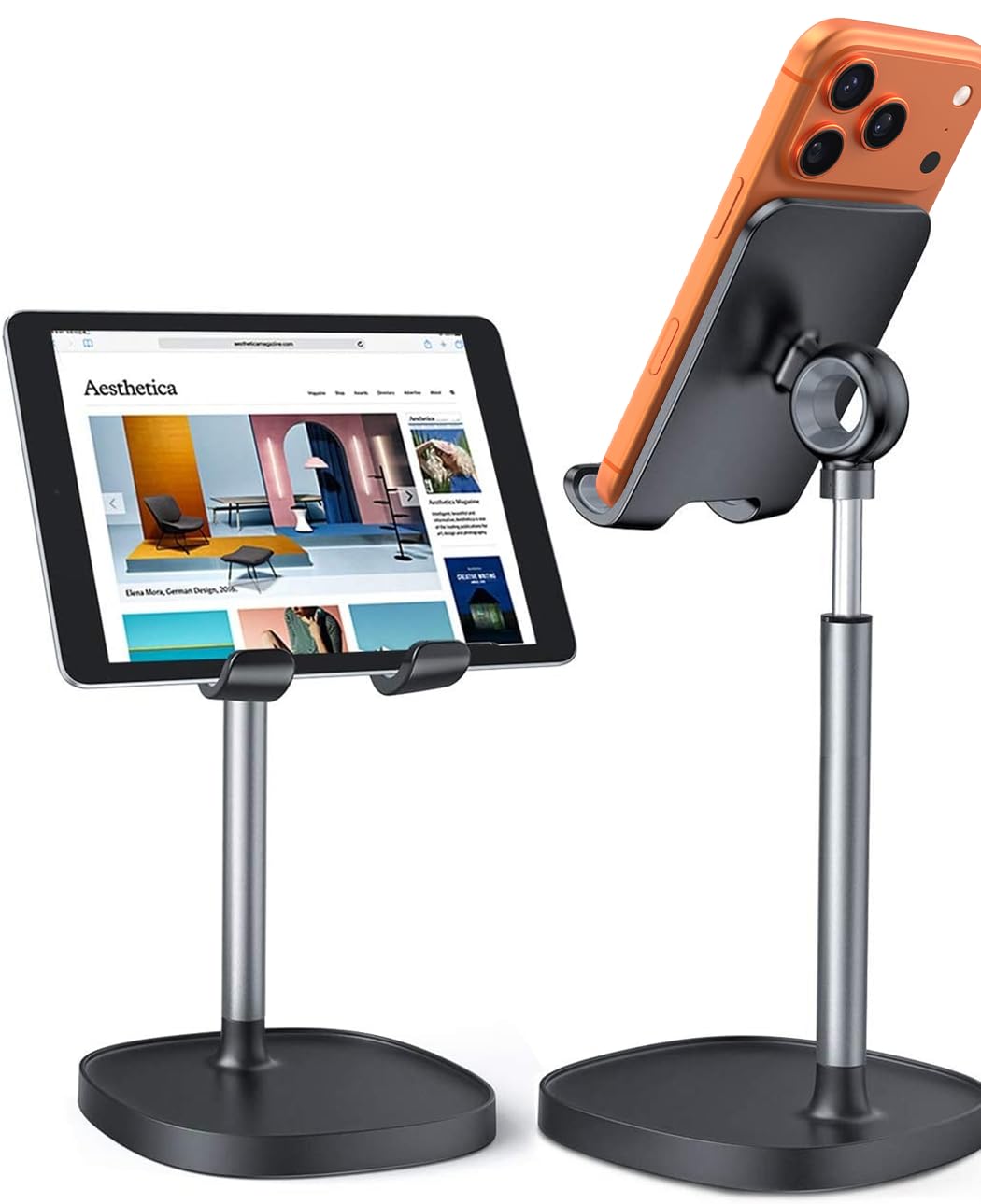 Photo 1 of LISEN Cell Phone Stand Adjustable for iPhone Phone Holder for Desk, Office Desk Accessories Computer PC for iPhone Stand Gaming Essentials Fit Otterbox Case Phones Switch Kindle iPad Air Tablet 4-10in
