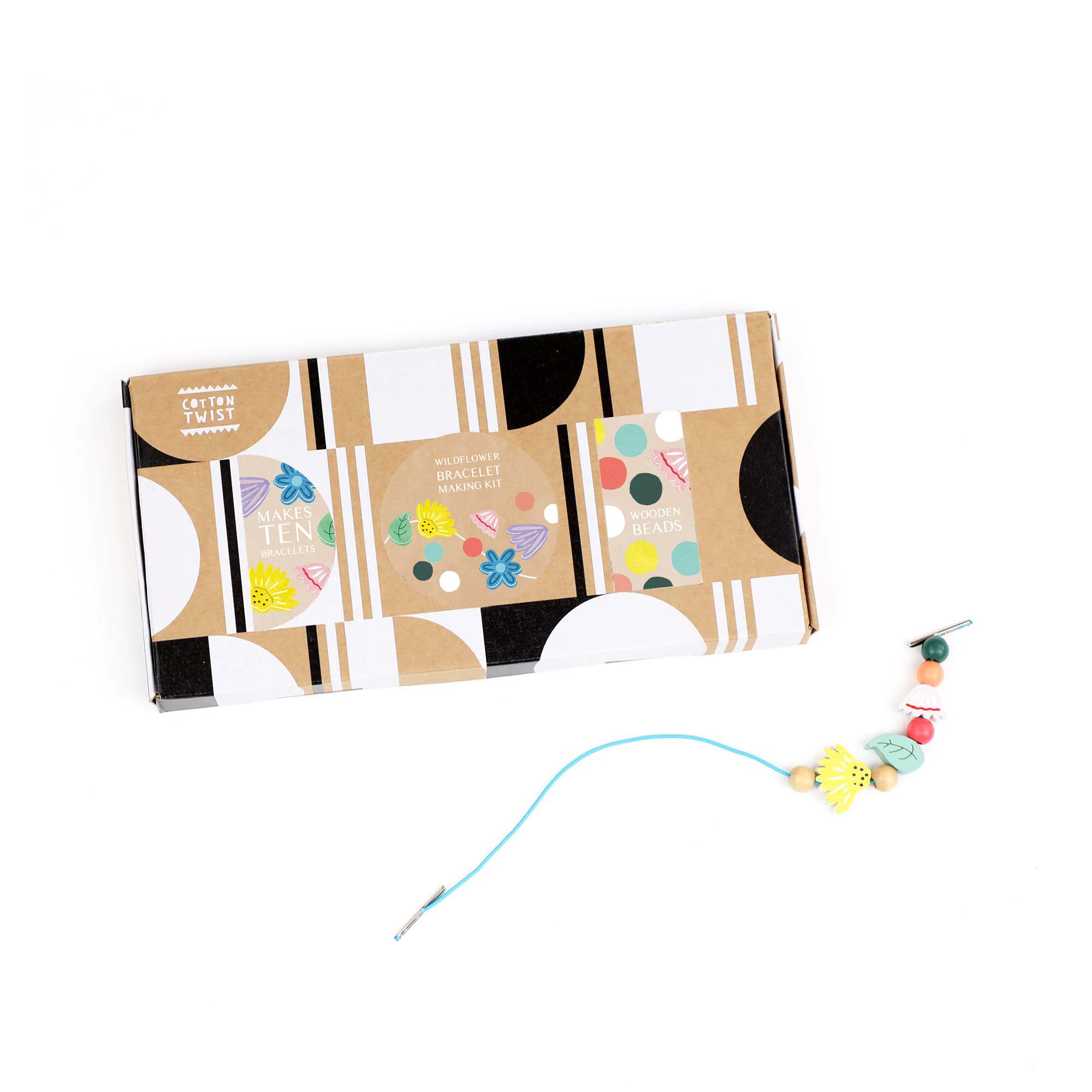 COTTON TWIST Kids Wildflower Bracelet Making Craft Kit - Children Creative Beading Jewellery Designing Play Set - Suitable for 3-8 Years — image 1